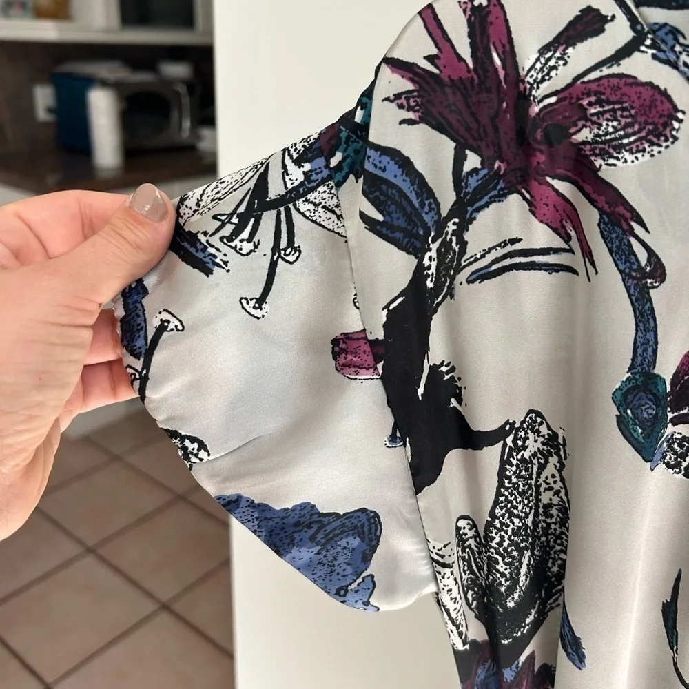Donna Effe Floral Dress with Belt Size Large